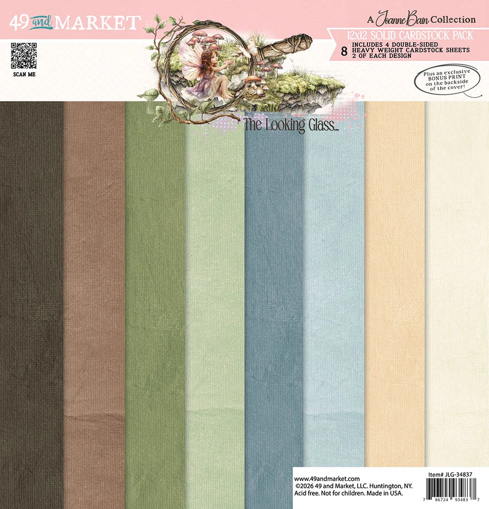 ED55A98A-D312-492F-BC04-33282E392AED 49 and Market THE LOOKING GLASS 12”X12” Solids Cardstock Pack - Image 1