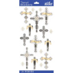 Sticko INSPIRATIONAL WORDS & CROSSES Themed Stickers 18pc