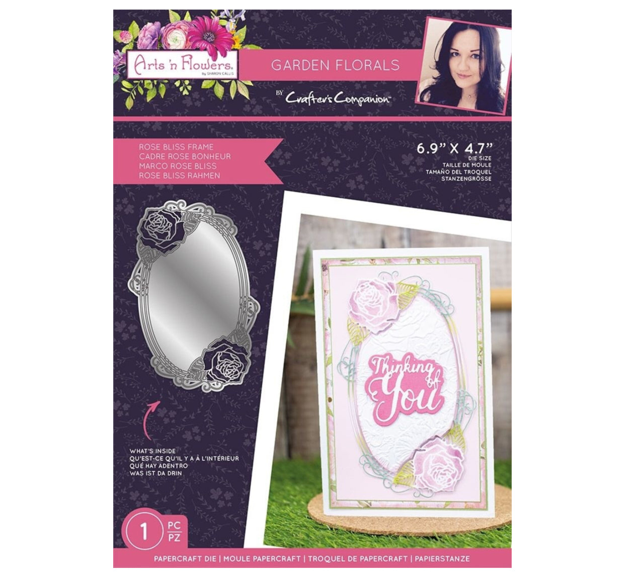 EE6A76A2-5A7B-4001-97F1-CCBCE67AB02E Crafter’s Companion Garden Florals ROSE BLISS FRAME Die 1pc - Image 1