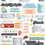 Pinkfresh Paige Evans LEGENDARY Chipboard Phrase Stickers 34pc