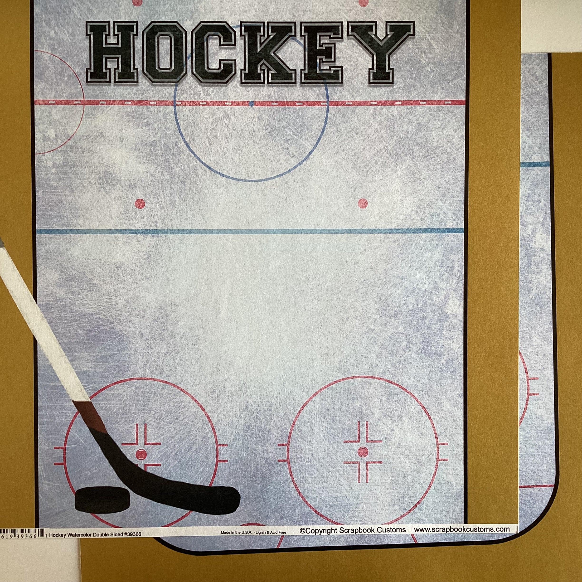 EFC2611F-8865-4D12-95D2-856F14E5BD89 Scrapbook Customs HOCKEY WATERCOLOR 12"X12" Paper - Image 1