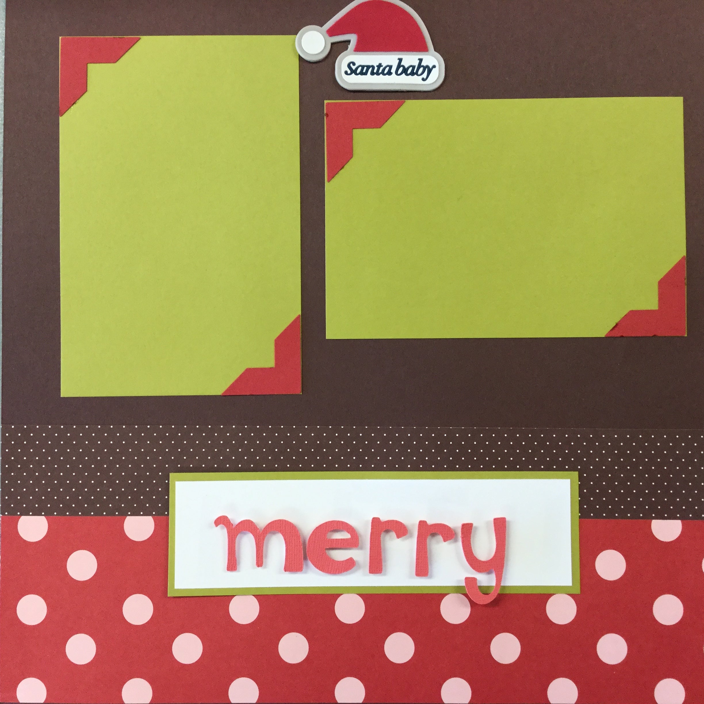 F0A40162-A4BC-4B4A-9E8F-E16209674F83 Premade Pages $5.00 SANTA BABY (2) 12"X12" Scrapbook Pages - Image 1