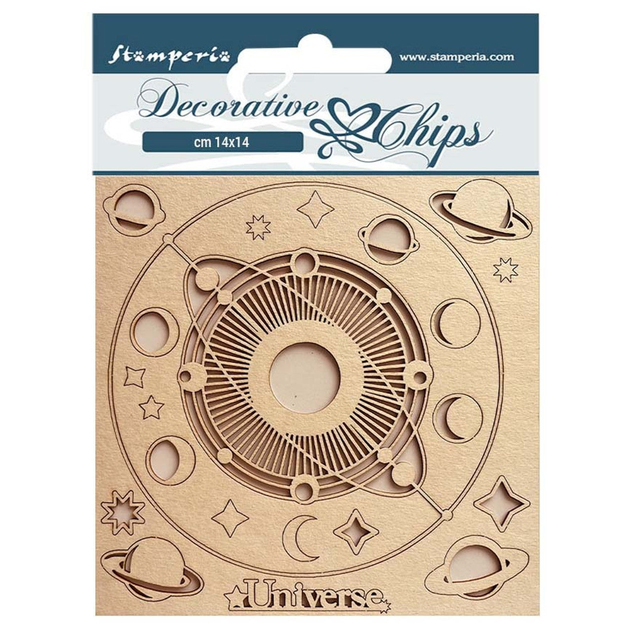 F0B357C0-78D5-4D3C-A0C3-C201ACCF86BA Stamperia Decorative Chips COSMOS INFINITY Universe SCB147 21pc - Image 1
