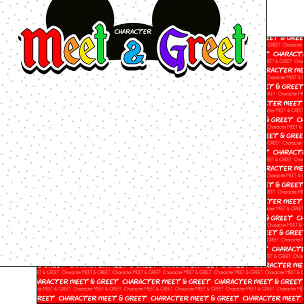 F0E9FB3B-4FF8-4BF3-BDBF-697BF1908127 CHARACTER MEET & GREET EARS DS 12"X12" Scrapbook Paper - Image 1