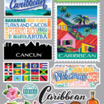 Reminisce Jet Setters CARIBBEAN DieCut Stickers 16pc