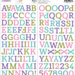 Pinkfresh Paige Evans LOVELY LANE Puffy Alphas Stickers 130pc