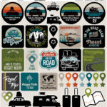 Reminisce ON THE ROAD 12"X12" DieCut Stickers 42pc