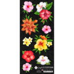 Scrapbook Customs TROPICAL FLORALS Stickers 9pc
