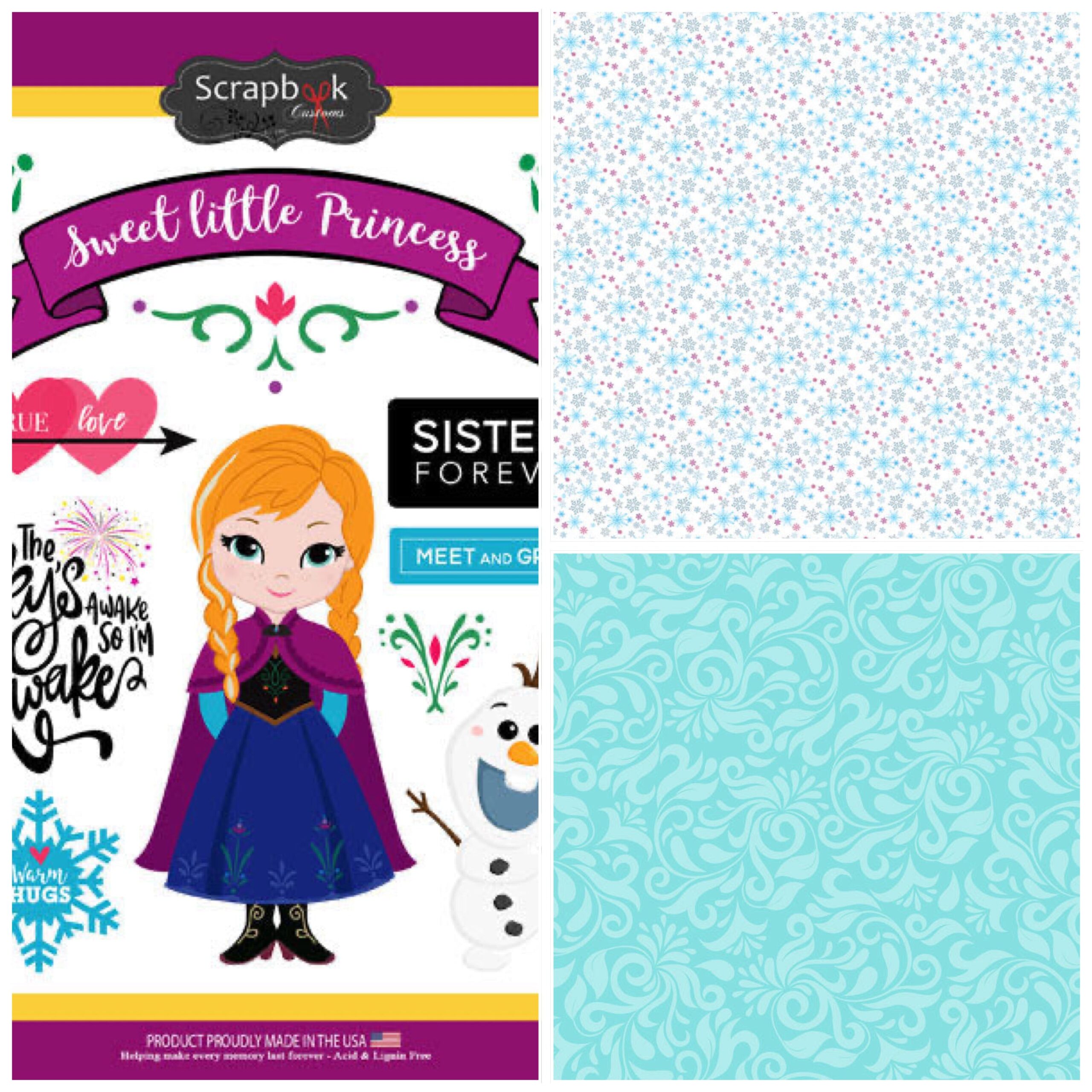 F65CB8FD-17E1-4B87-8372-D227C94CA517 Scrapbooksrus ICE PRINCESS 12”X12” Mini Scrapbook Kit 3pc - Image 1