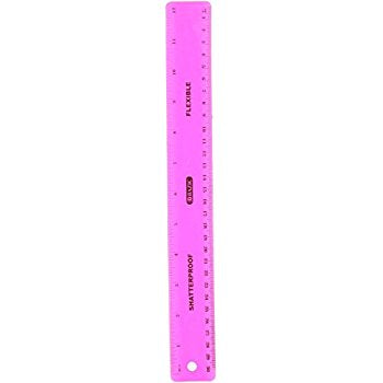 F6EDBDED-43DA-4317-8CF5-55B3088147AA Basic RULER PINK 12" Shatter Resistant - Image 1