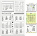 Small Stamps MINI CALENDAR Clear Stamps 27pc