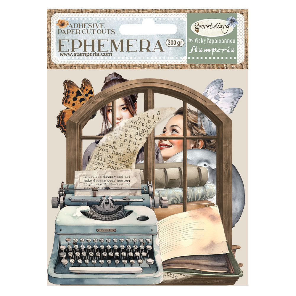 F7DCCA60-F0B2-4F7C-9046-EB5626459BE8 Stamperia SECRET DIARY Adhesive Ephemera Cutouts - Image 1
