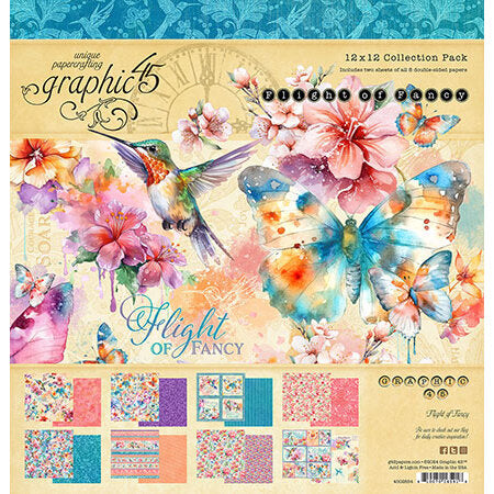 F8257C9A-7CD7-494A-A11A-108D71838A2C Graphic 45 FLIGHT OF FANCY 12X12 Collection Pack - Image 1