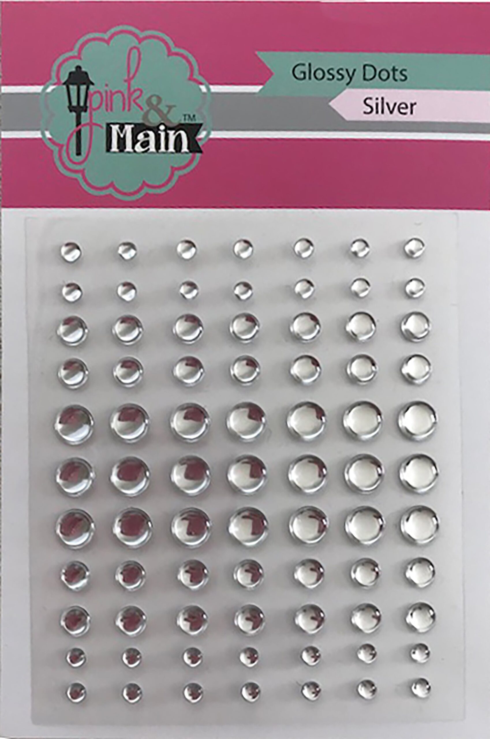 F867C9E9-8370-485D-B274-688D80828D25 Pink&Main SILVER Glossy Dots 77pc. - Image 1