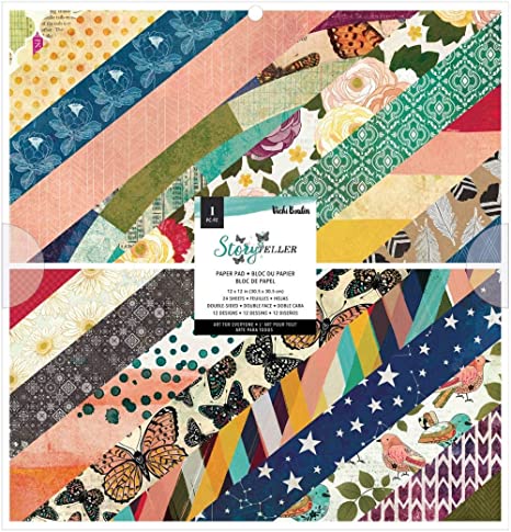 F8963D1A-6C78-42F5-AD93-CFFF550BB5CB American Crafts Vicki Boutin STORYTELLER 12"X12" Paper Pad 24 Sheets - Image 1