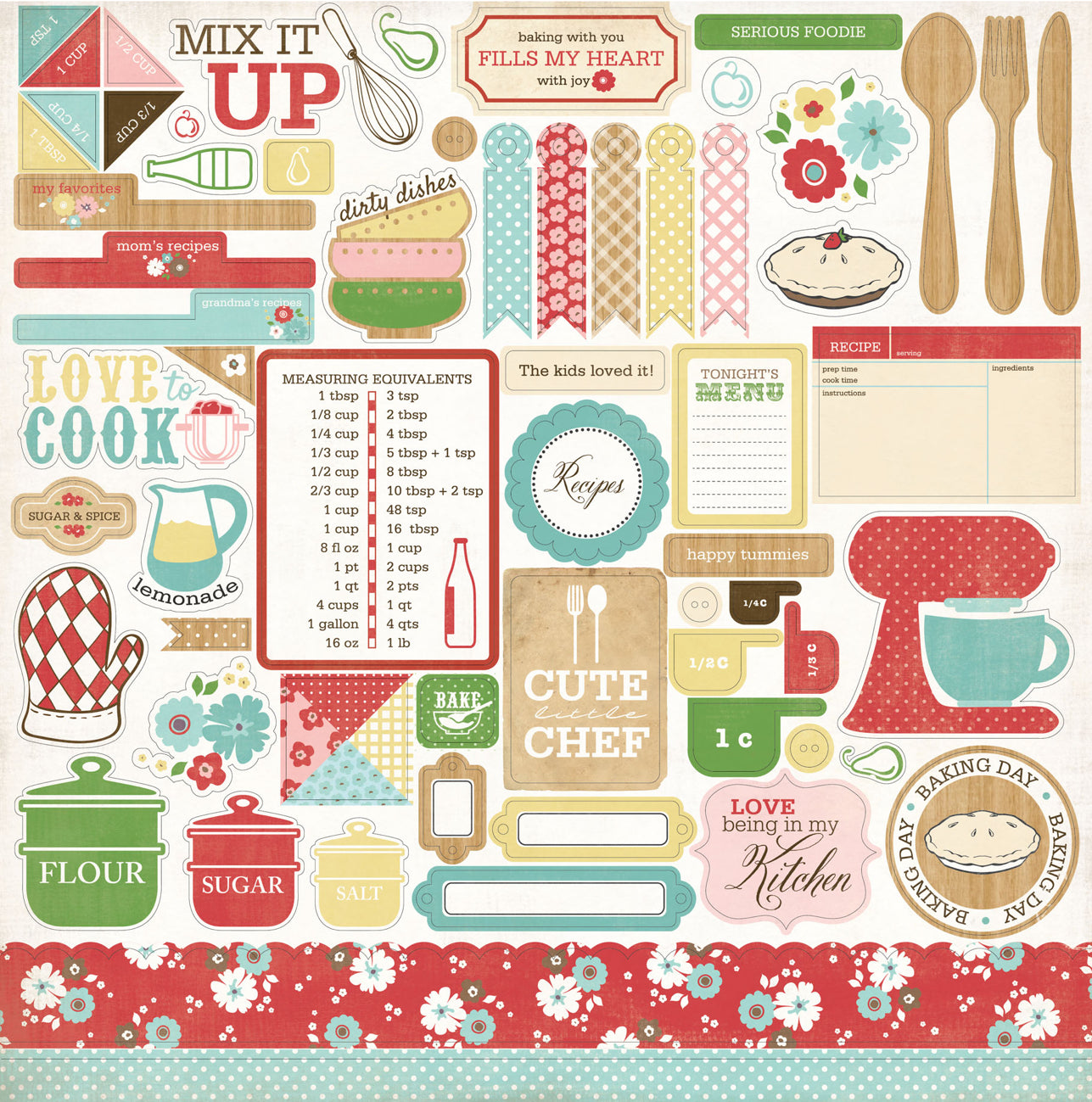 FA5FA7CE-F2F0-499F-9D48-606813CF0113 Carta Bella HOMEMADE WITH LOVE 12"X12" Sticker Sheet - Image 1