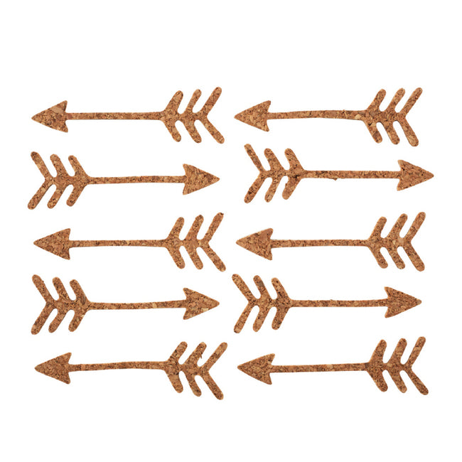 FB84BC8C-0098-4CB8-9EDB-47358E8EEC15 Fun Stampers Journey CORK ARROWS Embellishments 10pc - Image 1