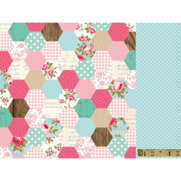 FC8F2AC6-8DF8-48D3-91C1-0C25B4F516D6 Kaisercraft Miss Betty SEWING 12"X12" Hexagon Scrapbook Paper - Image 1