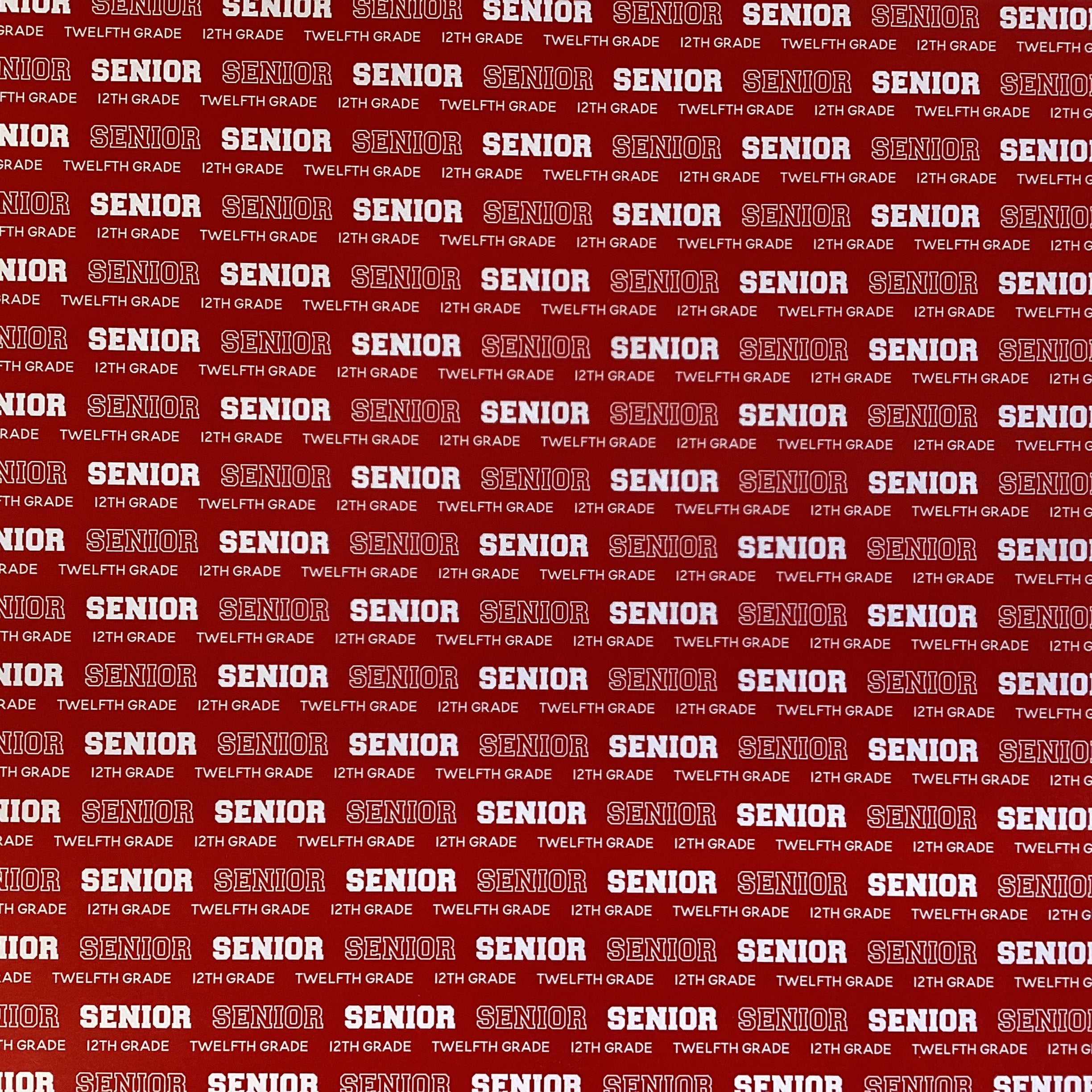 FCCF7E3B-02AE-40B7-9CDA-CE5F4BF7AA67 SENIOR PRIDE RED 12th Grade School 12"X12" Scrapbook Paper - Image 1
