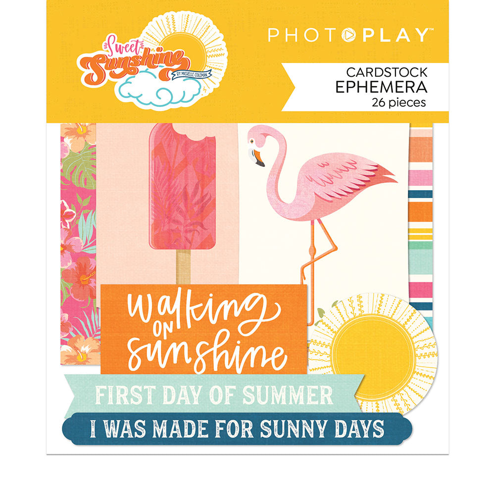 FD5A1E1E-8973-4E83-BA19-4C69B0F06C79 Photoplay SWEET SUNSHINE Cardstock Ephemera 26pc - Image 1
