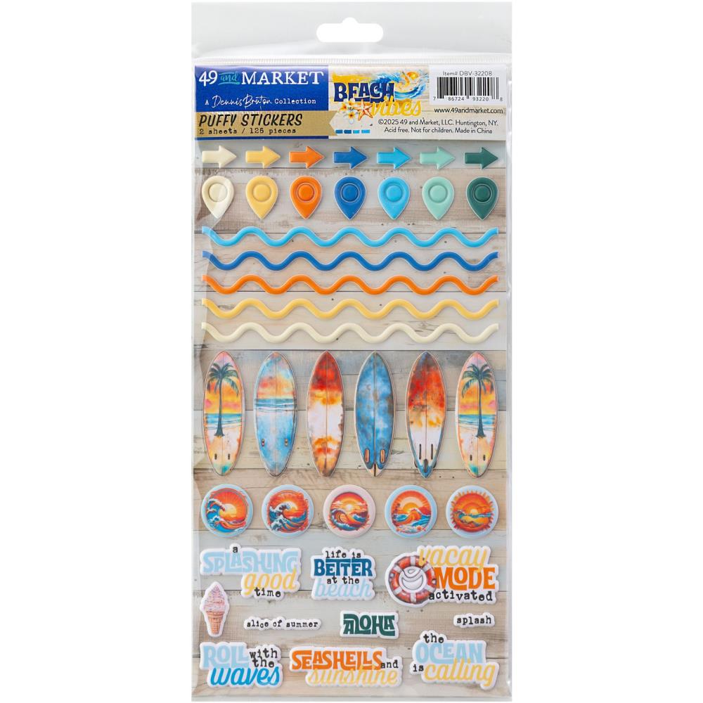 FE5E8A1C-CF20-4A95-9EE0-923D6185F6D5 49 and Market BEACH VIBES Puffy Stickers 126 Pieces - Image 1