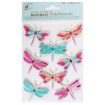 Little Birdie DREAMY DRAGONFLY GLITTER Stickers Handmade Embellishments 8pc