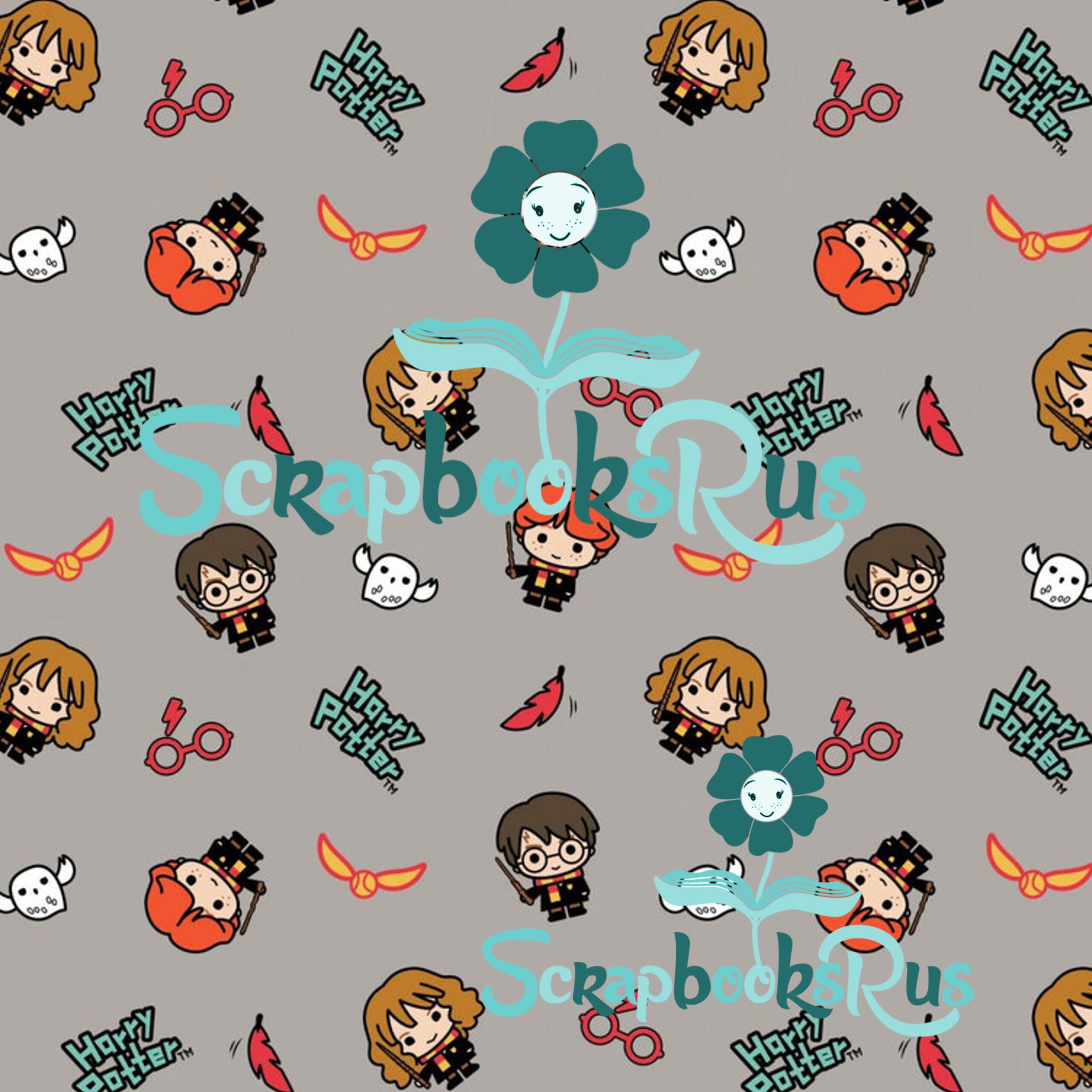 HarryPotterKawaiiCamelotHogwartsScrapbooksrus Harry Potter KAWAII HOGWARTS 12"X12" Scrapbook Paper - Image 1