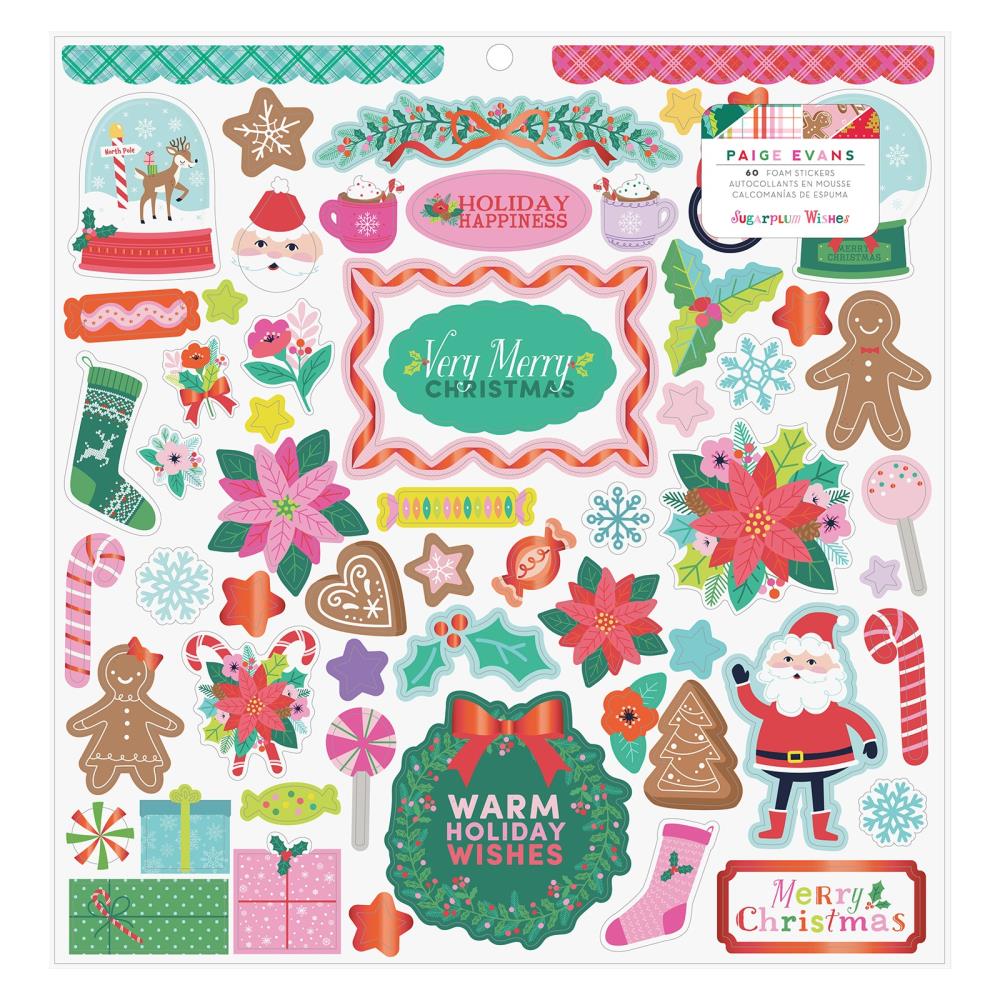 IMG-1614 Paige Evans SUGARPLUM WISHES FOAM STICKERS 12"X12" 60pc - Image 1