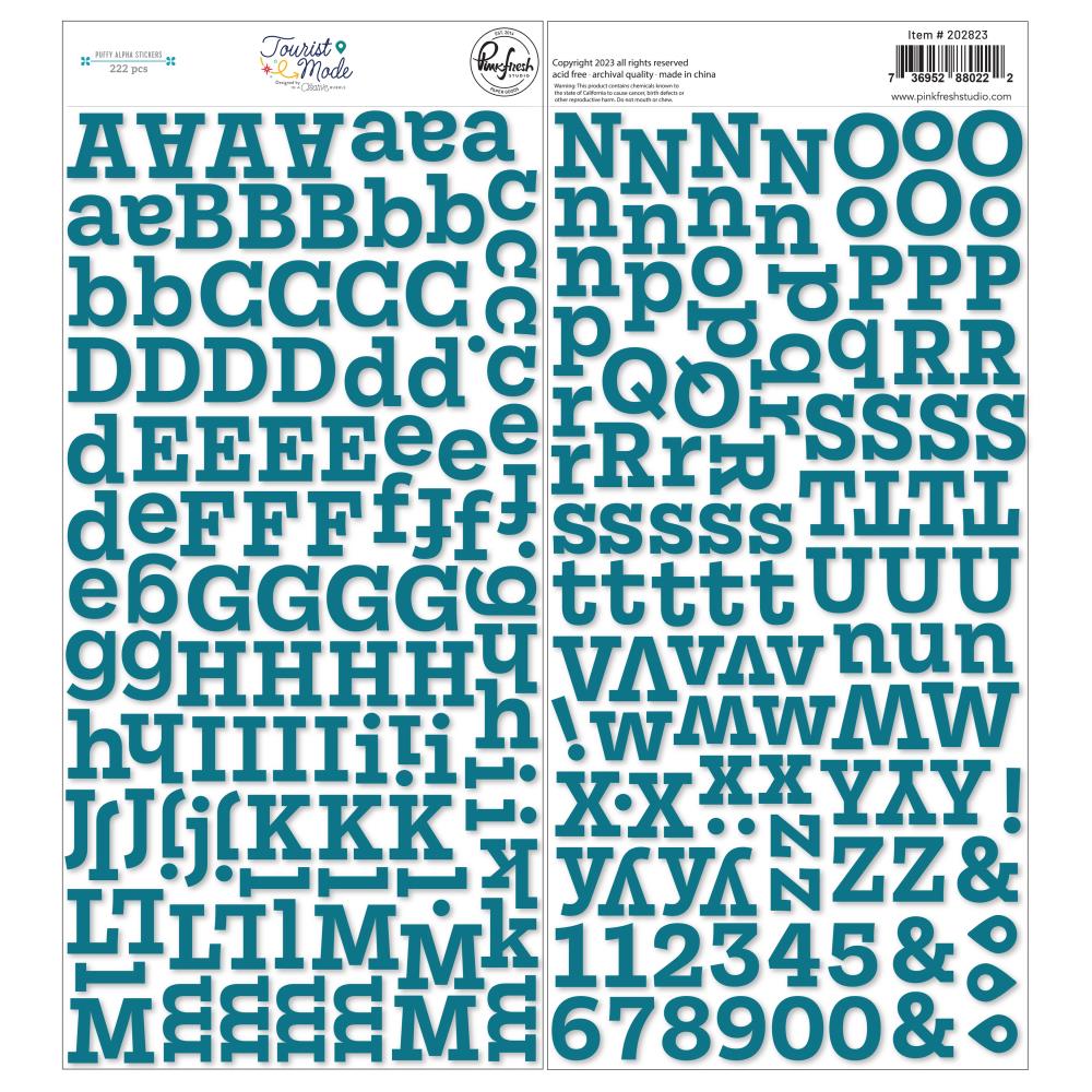 IMG-2868 Pinkfresh Studio TOURIST MODE PUFFY ALPHA Stickers 222pc - Image 1