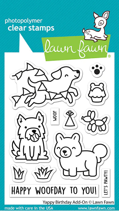 IMG-3115_4a90ef45-058d-4a2d-a37a-47f6bbc4eeb2 Lawn Fawn YAPPY BIRTHDAY ADD-ON Clear Stamps 12pc - Image 1