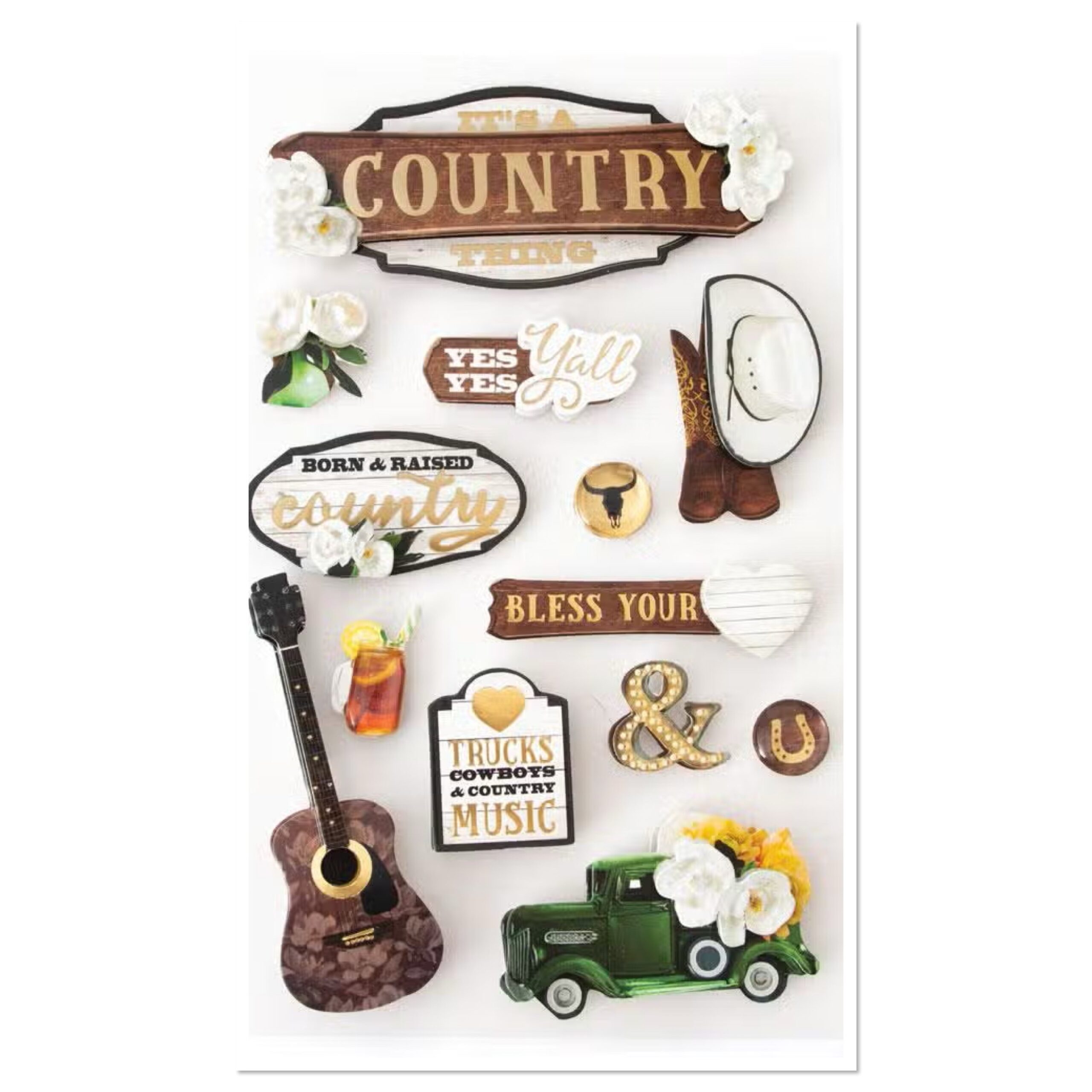 IMG-3860 Paper House IT’S A COUNTRY THING 3D Stickers 13pc - Image 1