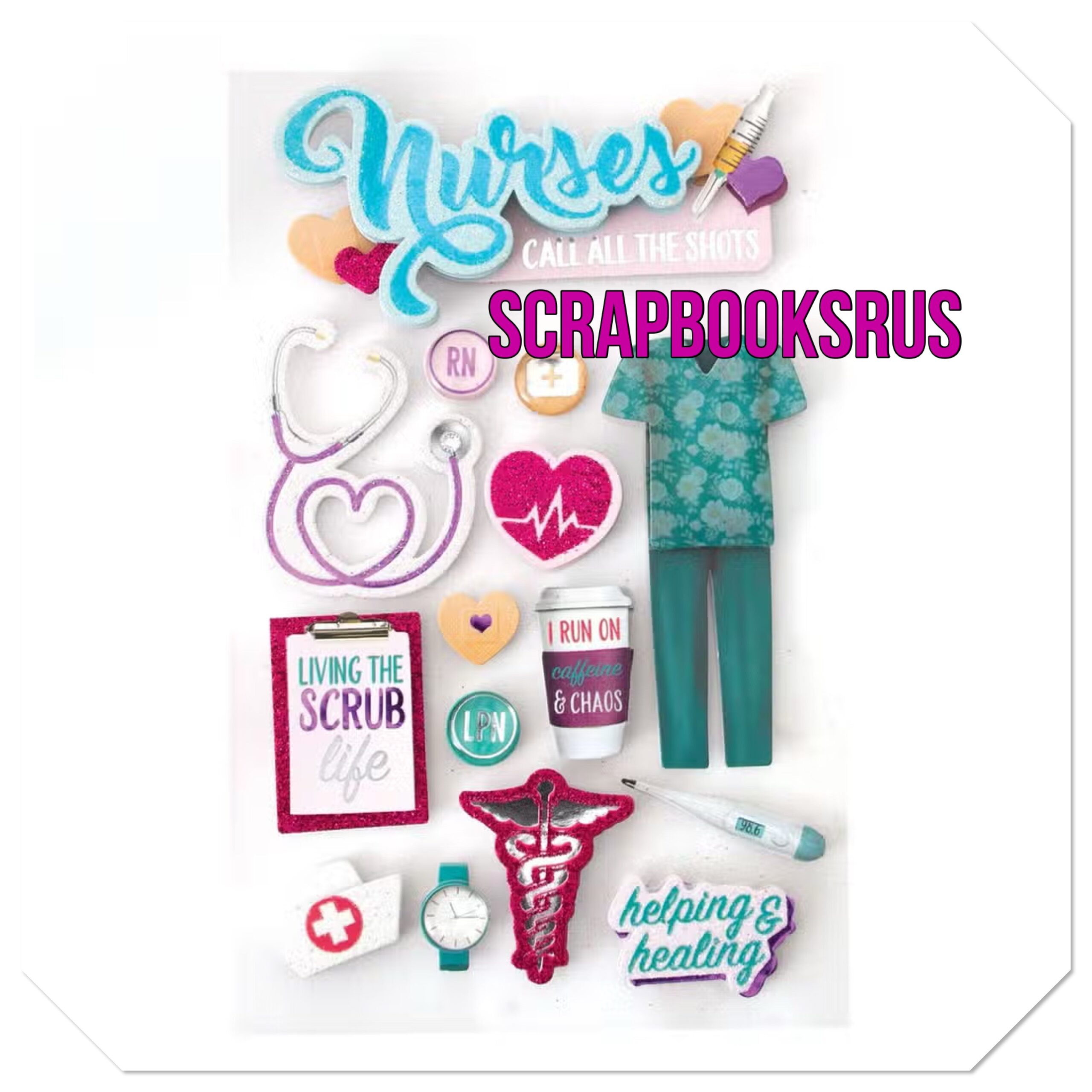 IMG-4093 Paper House NURSES 3D Stickers 15pc - Image 1