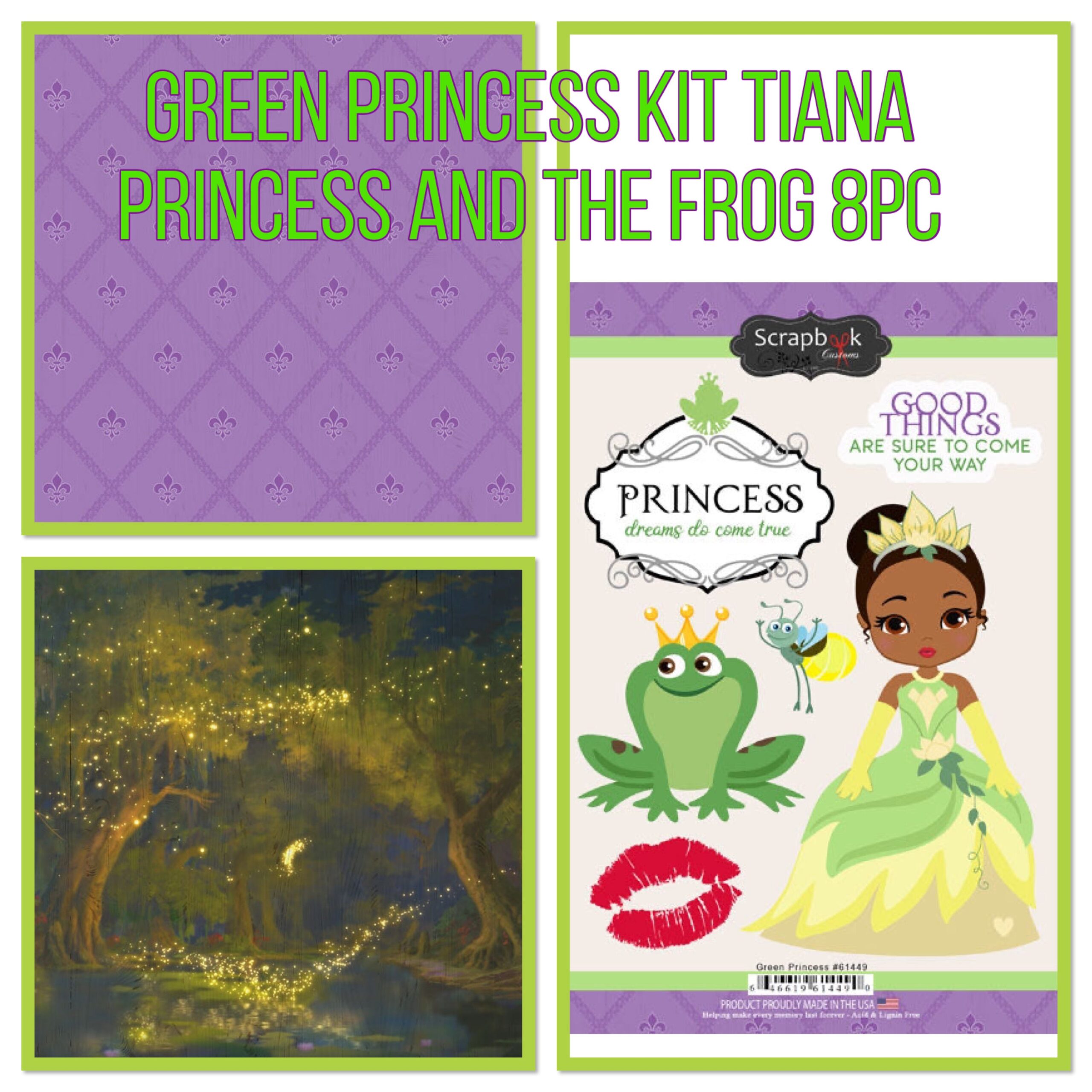 IMG-8032 GREEN PRINCESS KIT Like Tiana Princess And The Frog 8pc - Image 1