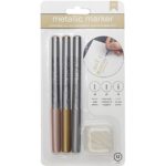 AC METALLIC MARKERS Broad Brush Calligraphy W/Replaceable Nibs 12pc