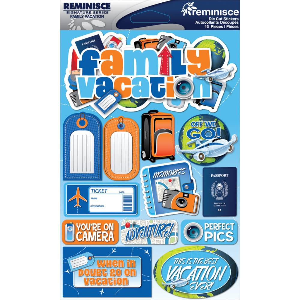 IMG_1462 Reminisce FAMILY VACATION Signature Series DieCut Stickers 13pc - Image 1