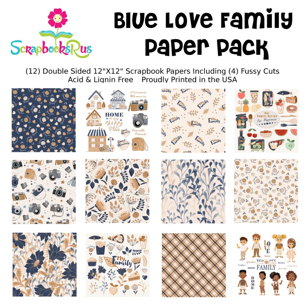 Scrapbooksrus Paper Pack Blue Love Family