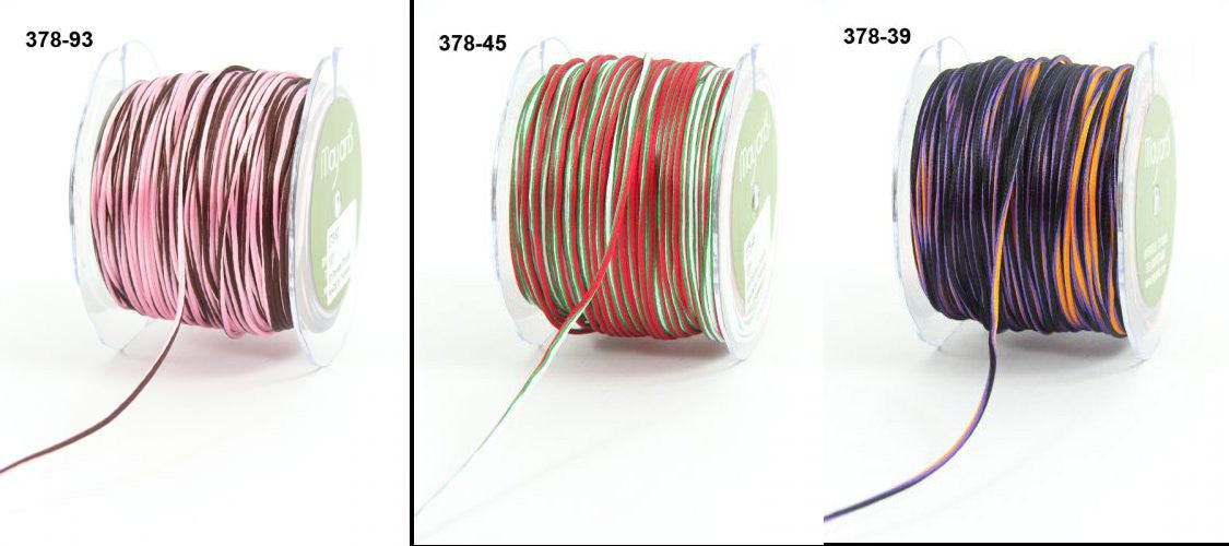 Satin_String_SET May Arts SATIN STRING STRIPED Ribbon Trim 1 yard yd - Image 1