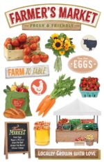 Paper House FARMERS MARKET 3D Scrapbook Sticker