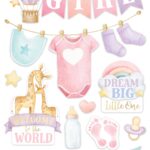 Paper House BABY GIRL 3D Stickers 13pc