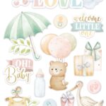 Paper House SHOWERED WITH LOVE 3D Sticker 13pc