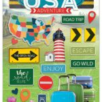 Paper House DISCOVER USA Scrapbooking Stickers 19pc