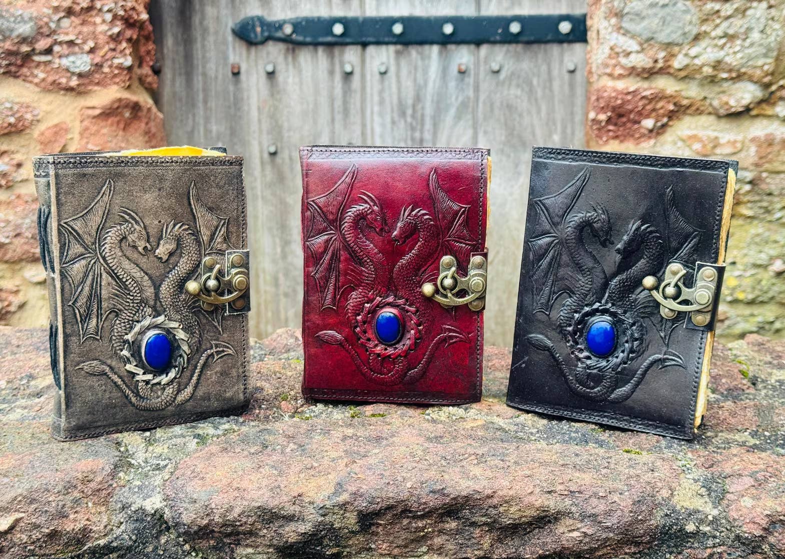 faea01b3b02ab23a0c2296de55d518dd2c9a1bce2a68728251c1cbd0704fba98 Soft Cover Leather EMBOSSED DRAGON Journal A5 - Image 1