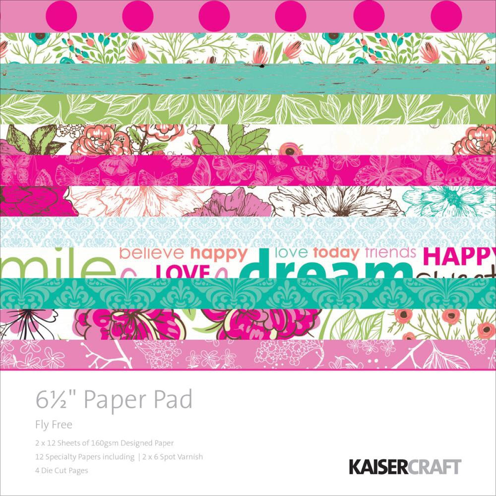 image_01ee887b-23ba-4d45-8a40-01040c5b4d9e Kaisercraft 6.5" FLY FREE Paper Pad for Cards & Minis - Image 1