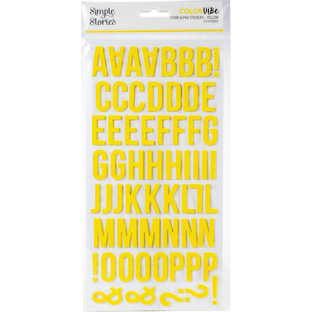 image_0560f5c6-d0e4-4acc-be4e-58acceed7260 Simple Stories COLOR VIBE YELLOW Foam Alpha Letter Stickers - Image 1