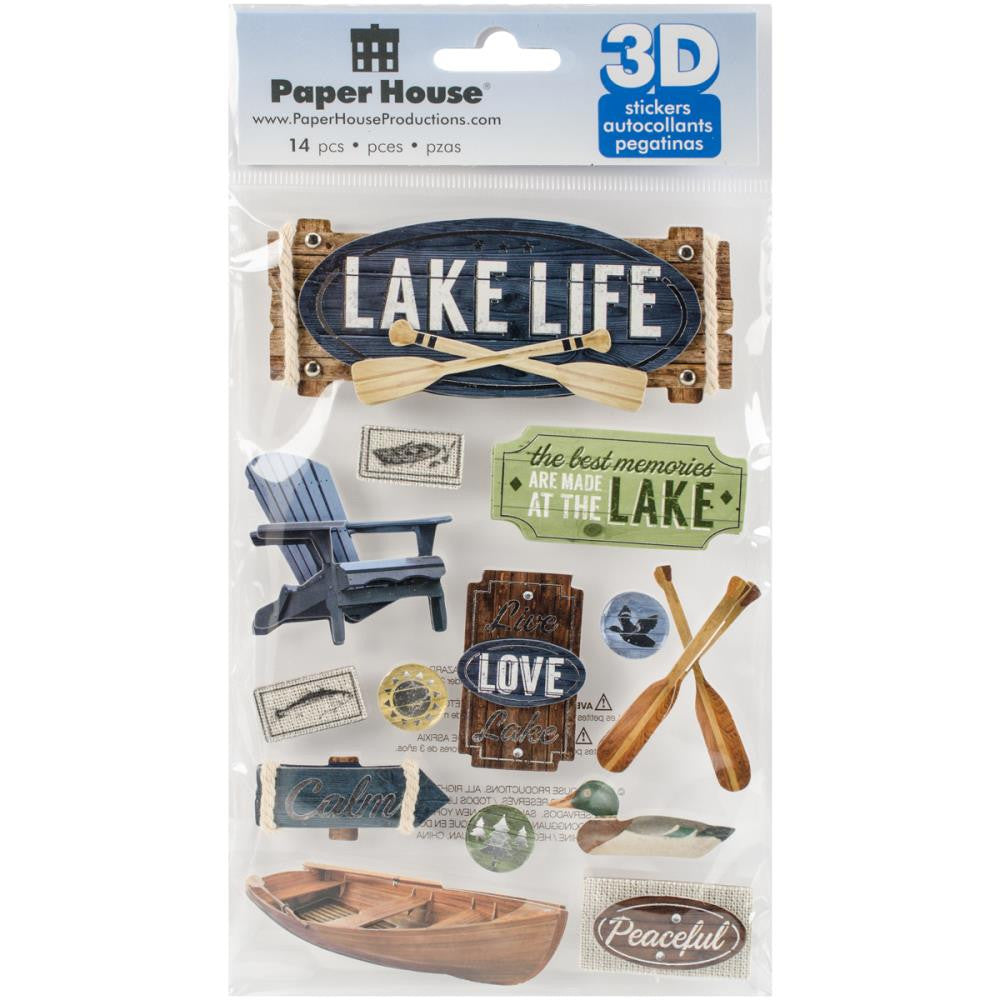 image_0daddda4-45f8-4345-b8d2-c3c378f40d03 Paper House LAKE LIFE 3D Stickers 14pc - Image 1