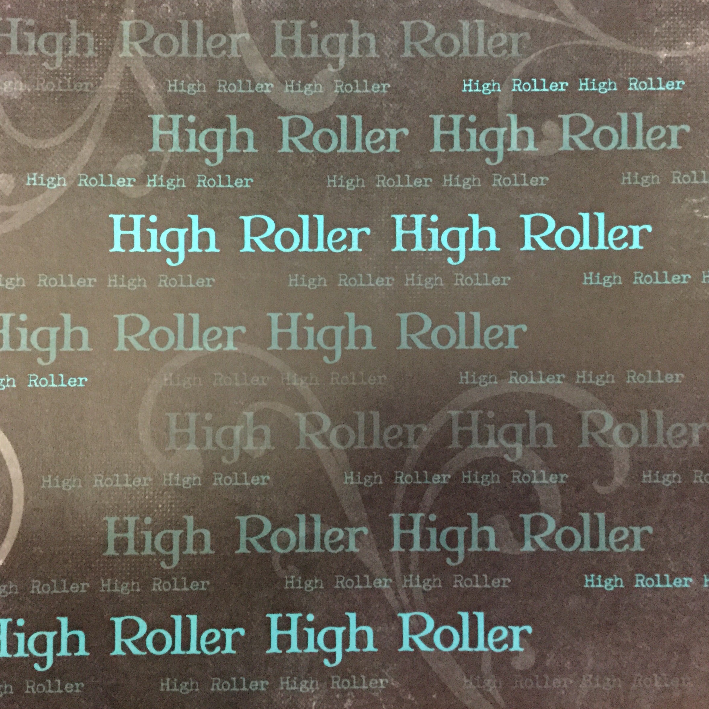 image_0ee72cb7-d315-44cf-8b0b-a8afa1df9a76 Old Antique Words HIGH ROLLER TEAL 12"X12" Scrapbook Paper - Image 1