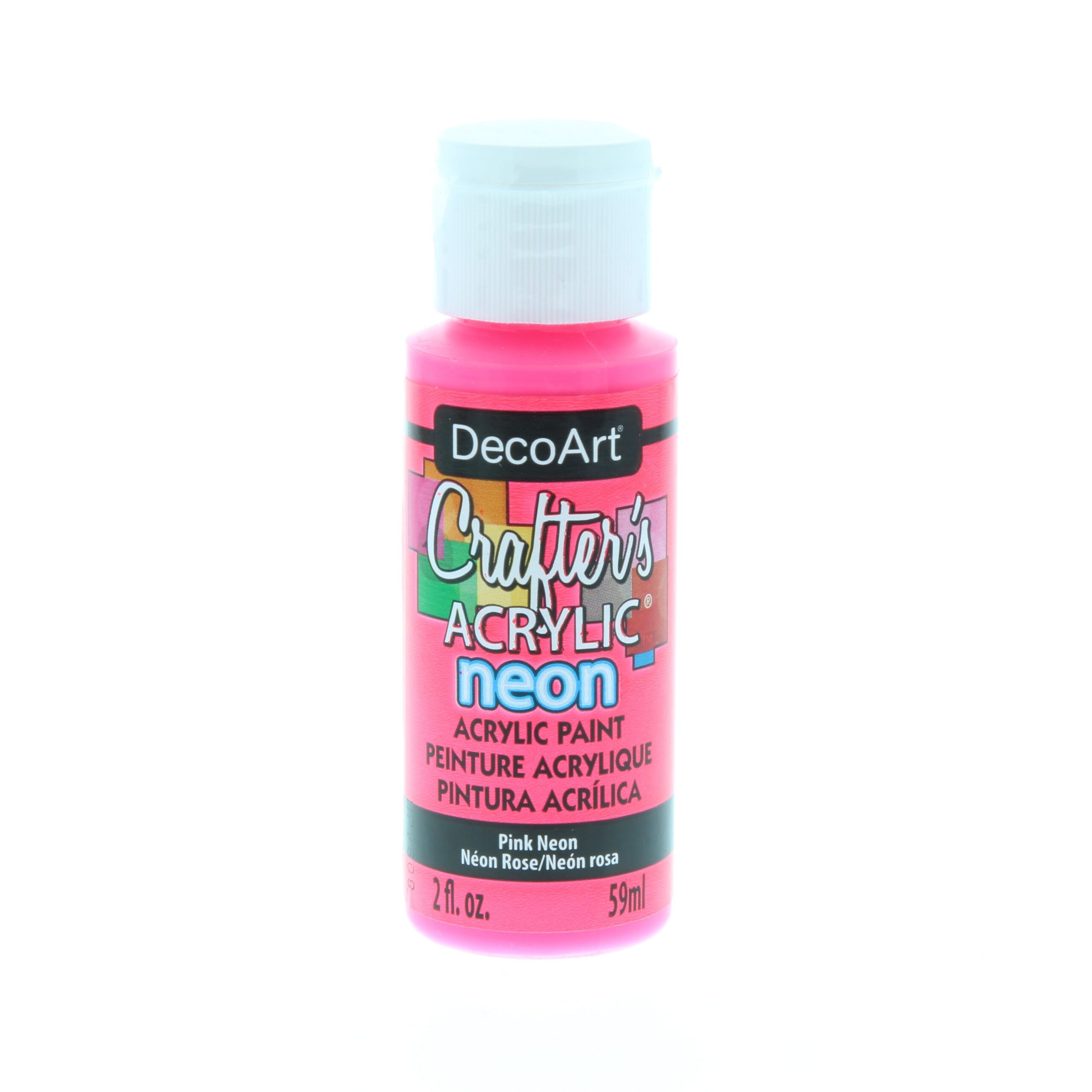 image_1599c7ac-ed6c-49b6-94c4-f777d2cdebd6 DecoArt Crafter's Acrylic PINK NEON Acrylic Paint 2oz - Image 1