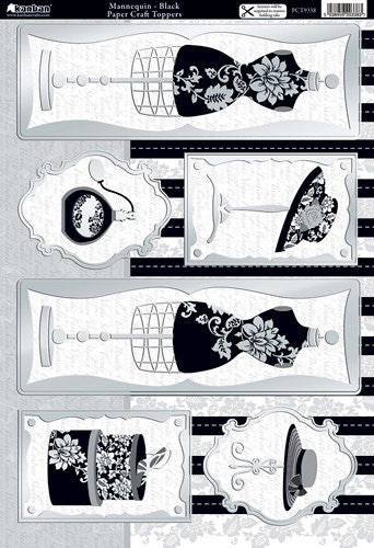 image_19110377-1825-40c3-a250-d373dde62086 Kanban BLACK & WHITE Paper Craft Topper DieCut Card - Image 1