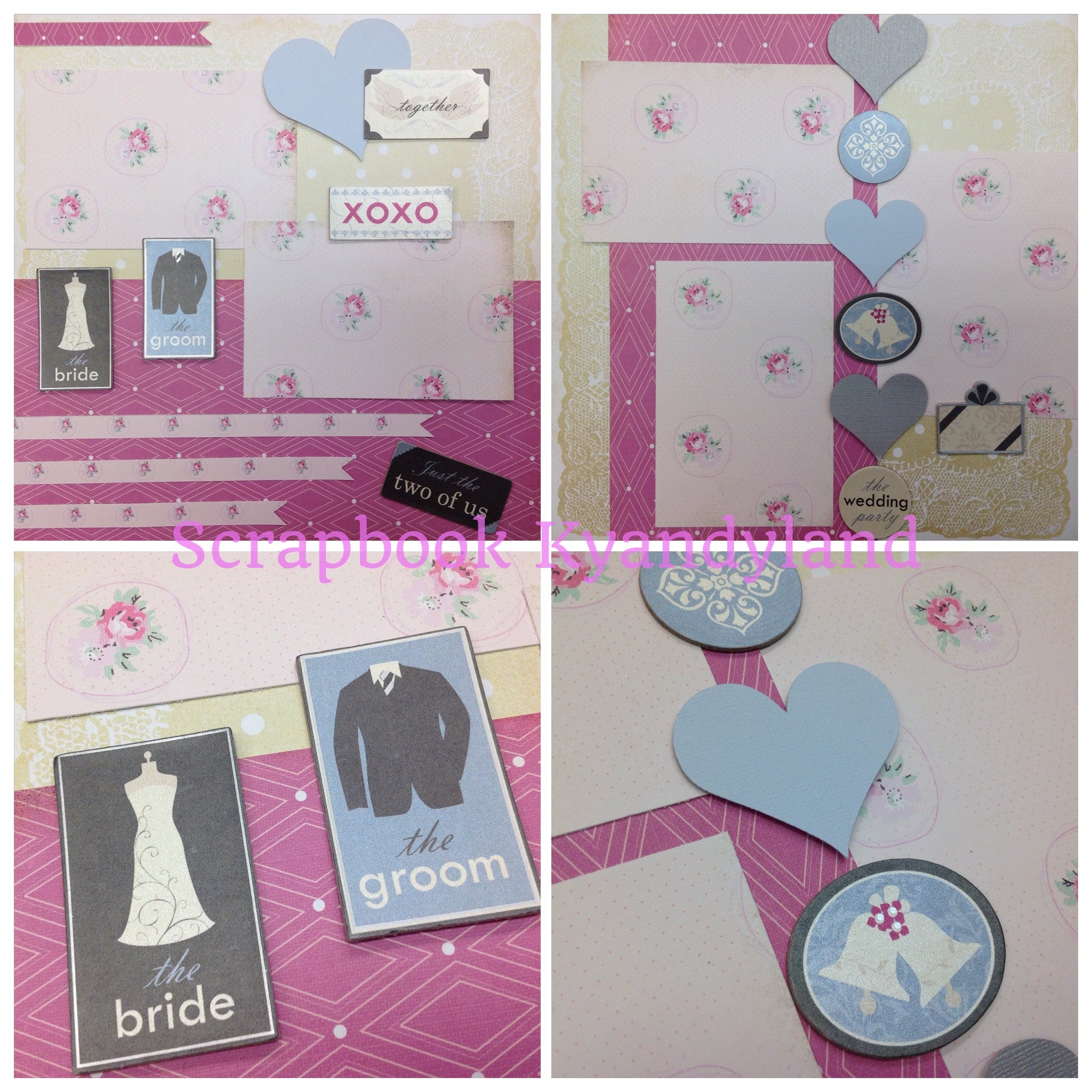 image_1cd1673c-e40d-4051-8347-980d76bbc898 Premade Scrapbook Pages WEDDING LOVE (2) 12"x12" Marriage - Image 1
