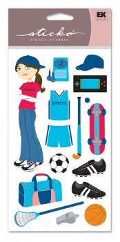 image_1ef43001-c771-4e60-80ba-e7e29e27a5c0 Ek Success SPORTY GIRL Sticko Stickers 17pc - Image 1